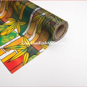 Hình ảnh chụp cuộn giấy dán kính hình cây trúc già mã A01