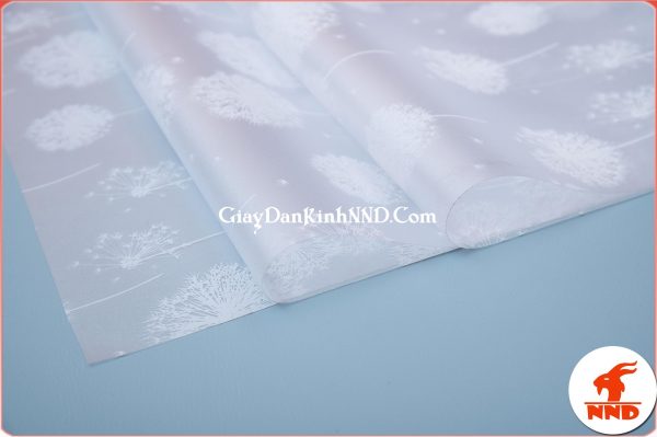 Giấy dán kính hình hình bông bồ công anh trắng