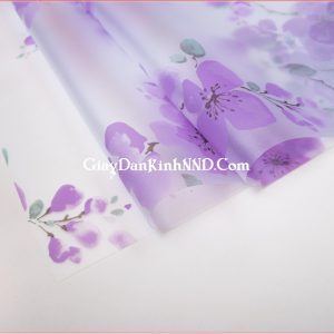 Giấy dán kính trang trí hoa đào tím mã A20