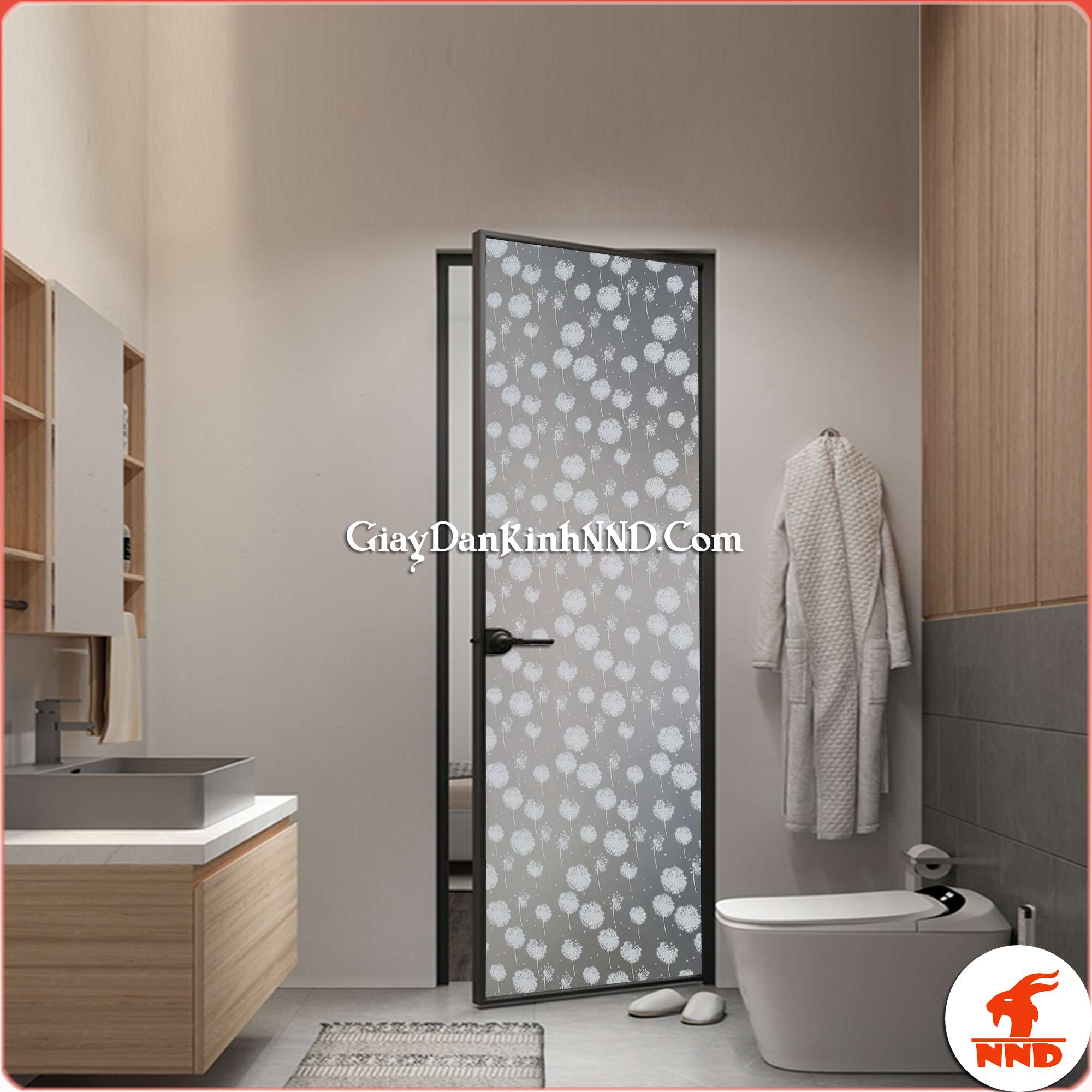 Đây là hình ảnh mã giấy dán kính trang trí A13, được thiết kế bằng những bông hoa bồ công anh, hoa hình cầu, màu trắng, điểm xen kẽ nhau tạo lên sản phẩm giấy dán kính đơn giản, tự nhiên mà đẹp mắt.