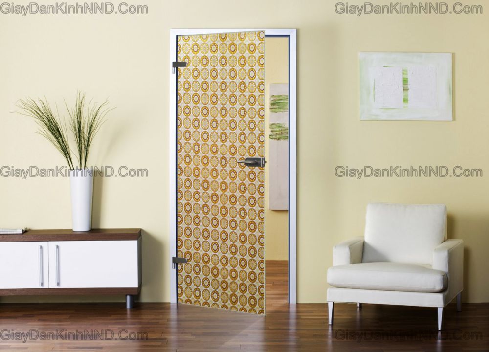 Giáy dán kính trang trí cho phòng khách hiện đại