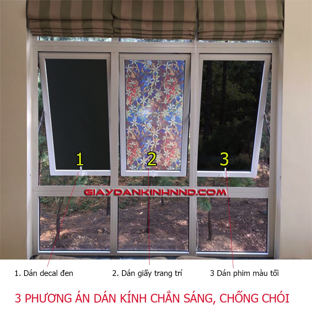 Dán kính chống chói, cản sáng có 3 giải pháp chính là dán decal đen, dán trang trí và dán phim màu tối.