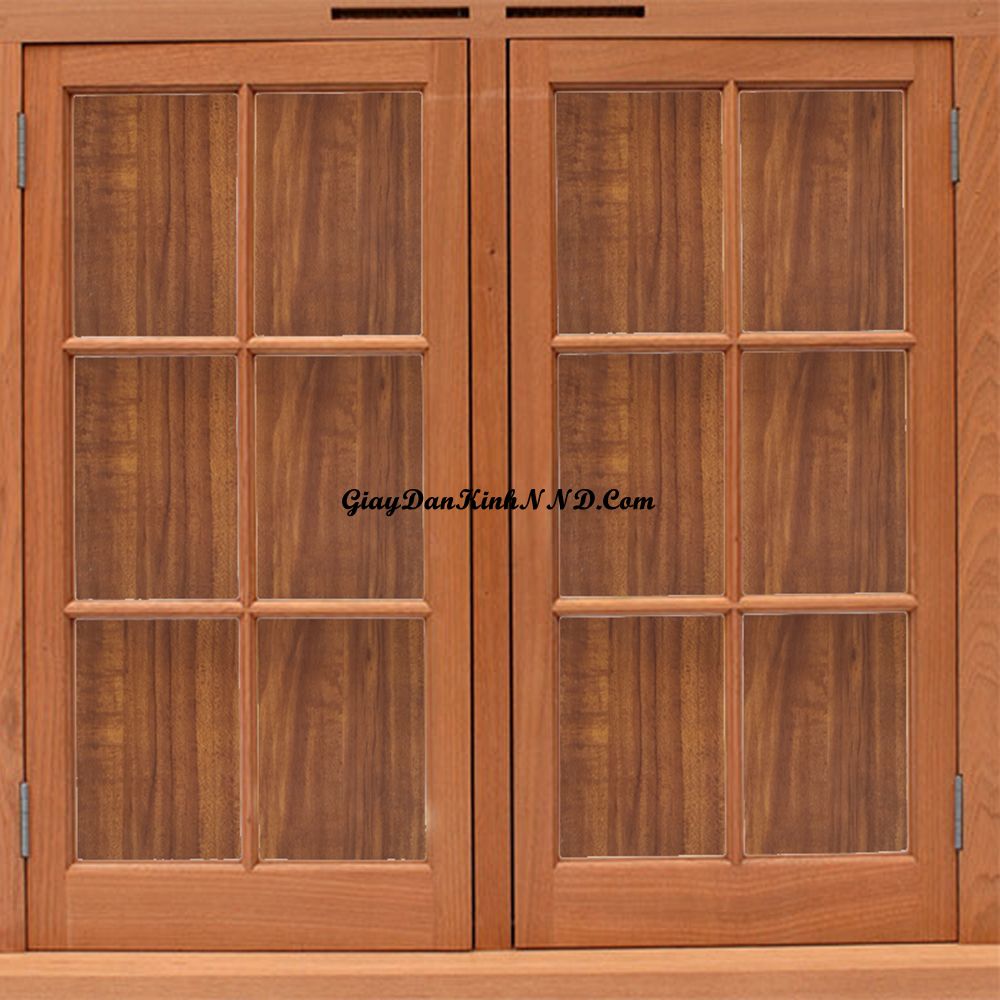 Decal giả vân gỗ dán cửa kính