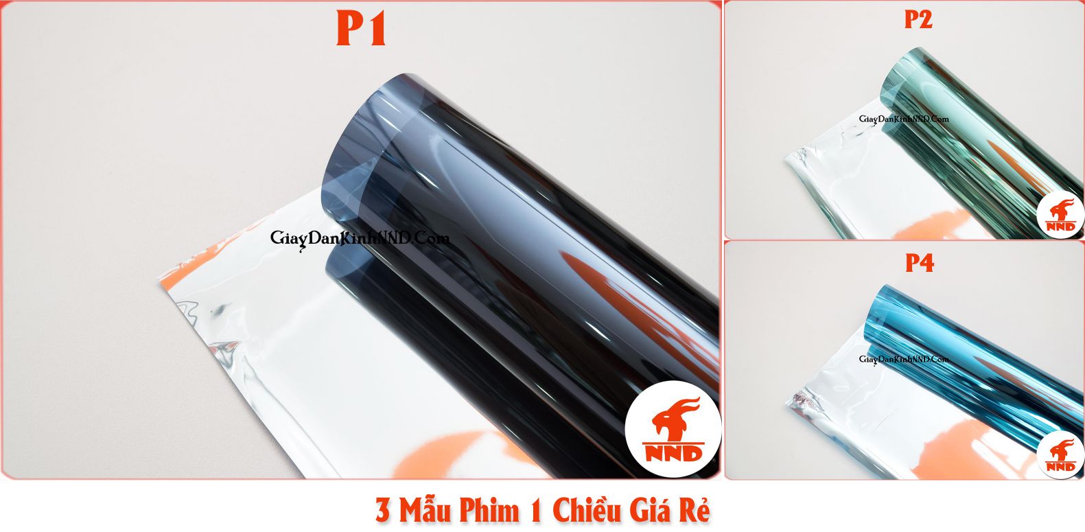 Hình ảnh lên kính của 3 mã phim 1 chiều. Thuộc phân khúc giá rẻ.