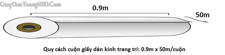 Quy cách cơ bản của cuộn giấy dán kính hoa văn trang trí là dài 45m x rộng 0.9m