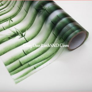 Mẫu giấy dán kính hoa văn hình cây trúc xanh vô cùng bắt mắt