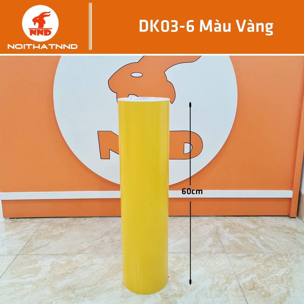 Dk03-6 là decal màu vàng rất được ưa chuộng và sử dụng rộng rãi. Ngoài dùng để dán kính chúng còn thường sử dụng trong cắt chữ decal, dán xe...