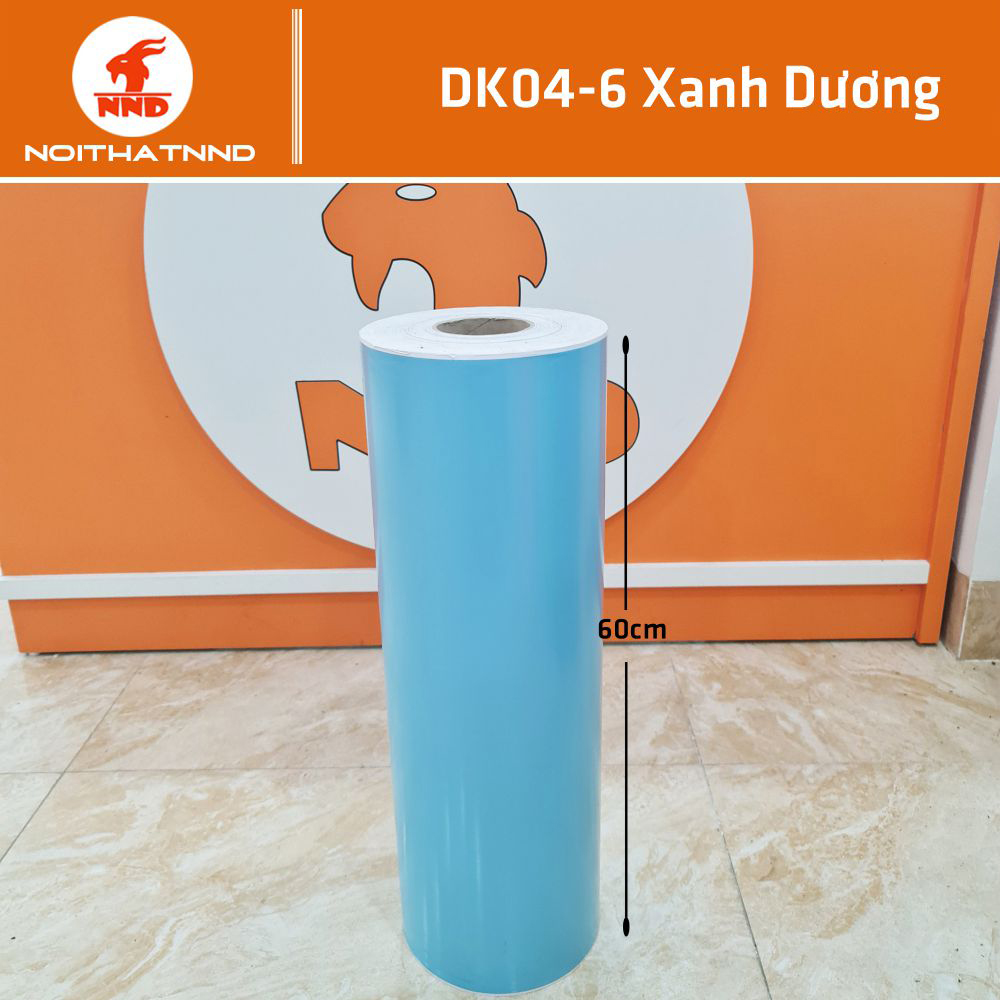 Decal màu xanh dương khổ 0.6m mã DK04-6. Đây là mẫu màu thông dụng và rất được ưa chuộng chuộng. Cũng là màu có mức tiêu thụ lớn nhất trong nhóm các màu cơ bản của decal.