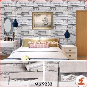 Decal dán tường 3D vân giả đá mã 9232