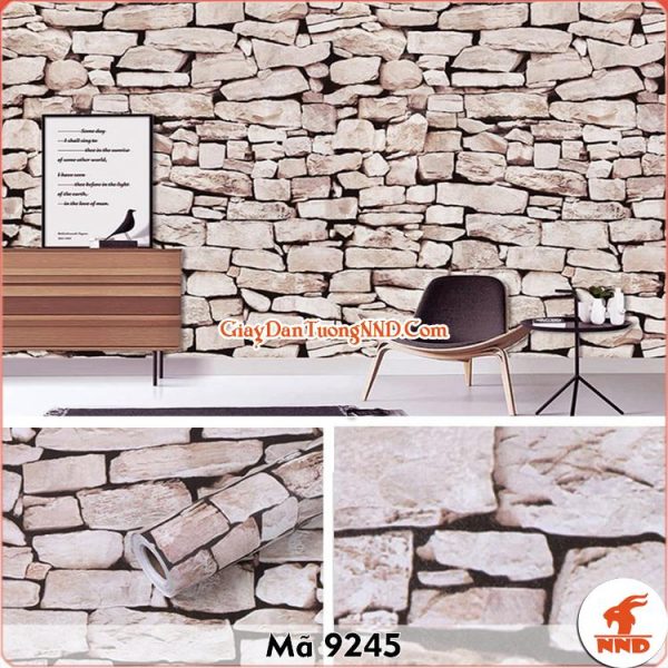 Decal dán tường giả đá 3D mã 9245