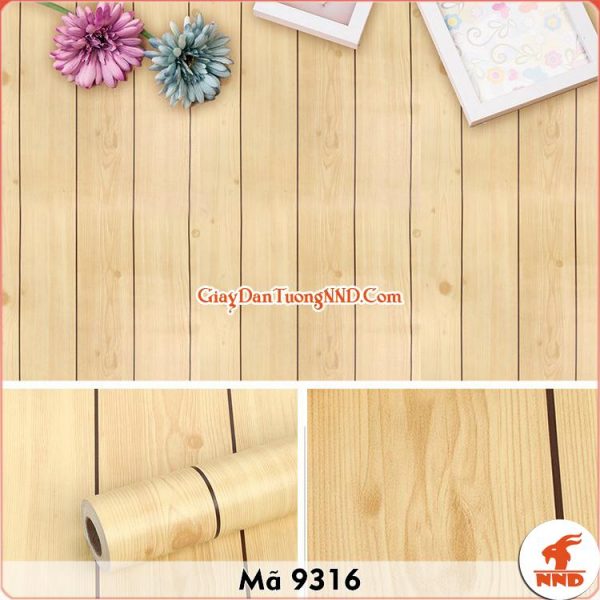 Decal dán tường 3D vân gỗ mã 9316
