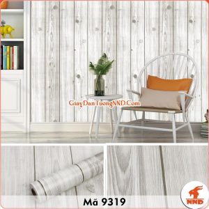 Decal dán tường giả gỗ trắng 3D mã 9319
