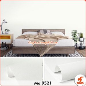 Decal dán tường màu trắng trơn sần mã 9521