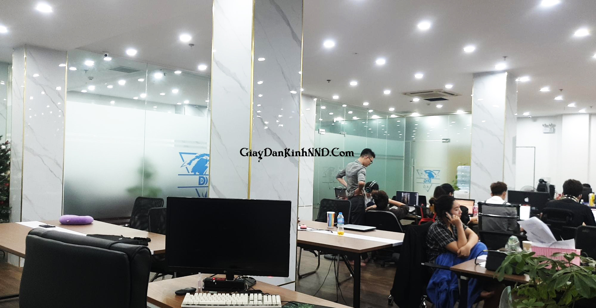 Hình ảnh thi công thực tế công trình logo DG