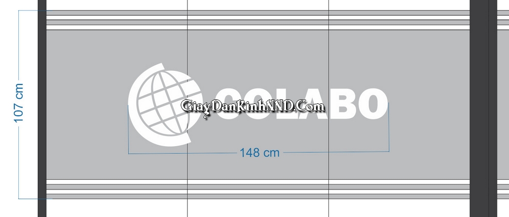 Cắt chữ logo decal vách kính văn phòng COLABO
