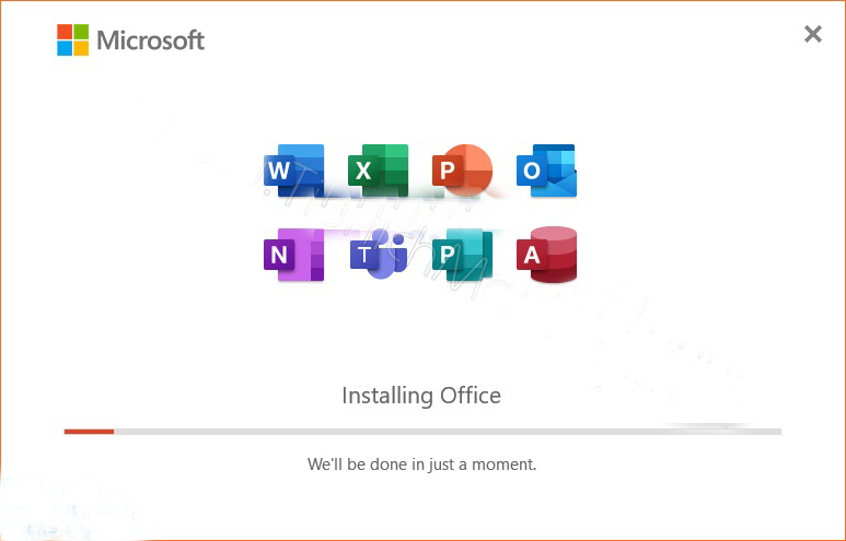 Chia sẻ link tải Office 2021 mới nhất - Link Google Drive 6 Chờ cho quá trình cài đặt Office 2021 diễn ra