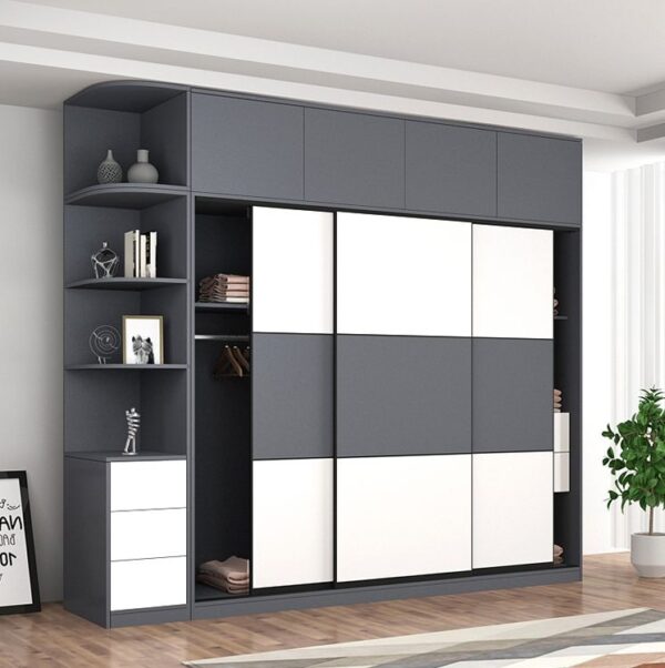 Tủ Quần Áo 3 Cánh Lùa Màu Ghi Trắng - TQAVP24