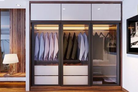 Tủ Quần Áo Cánh Kính Trượt Âm Tường Hiện Đại – TQAVP38