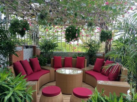 Bộ Bàn Ghế Cafe Trứng Giả Mây – BGCVP02