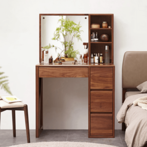 Bàn Phấn Gỗ Sồi Gương Vuông - BTDVP02