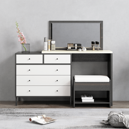 Bàn Phấn Liền Tủ Để Đồ Gương Hình Chữ Nhật – BTDVP25