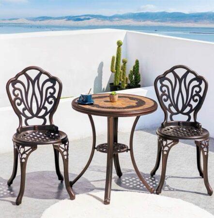 Bàn Ghế Cafe Ngoài Trời Nhôm Đúc Nhập Khẩu – BGCVP01