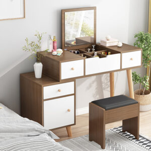 Bàn Trang Điểm Gương Lật Liền Hộc Tủ - BTDVP19