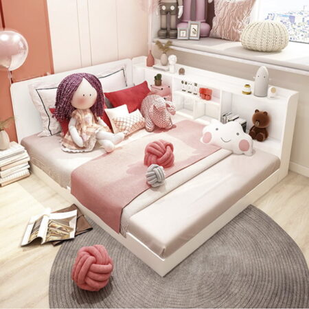 Giường Ngủ Cho Bé Kết Hợp Giá Sách Hiện Đại – GNVP12