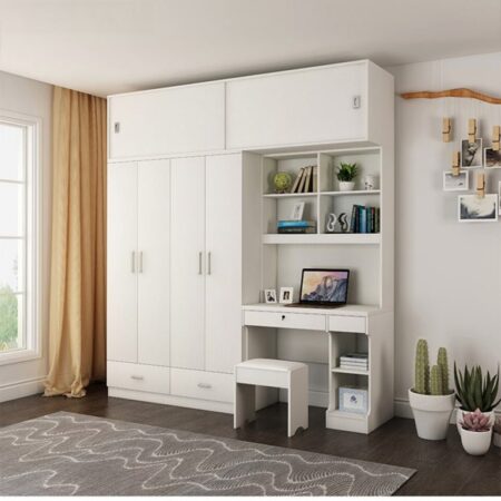 Tủ Quần Áo Nhựa Liền Bàn Làm Việc – TQAVP15