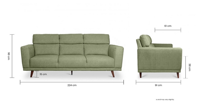 Cập Nhật Kích Thước Ghế Sofa 3 Chỗ Chuẩn Xác Nhất 1 Ảnh 1: Minh họa kích thước ghế sofa 3 chỗ