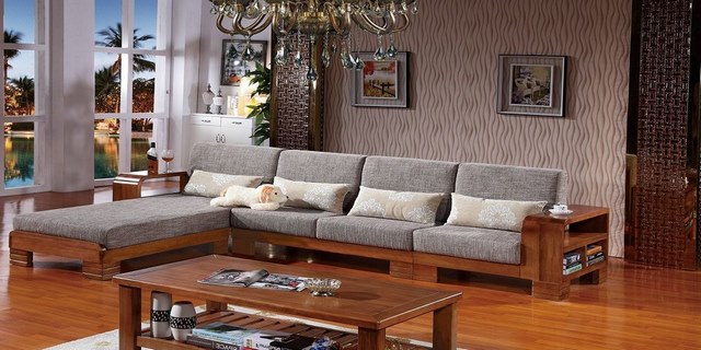 Cập Nhật Kích Thước Ghế Sofa Gỗ Chuẩn Nhất 2024 4 Ảnh 4: Một chiếc ghế sofa gỗ chữ L cỡ vừa