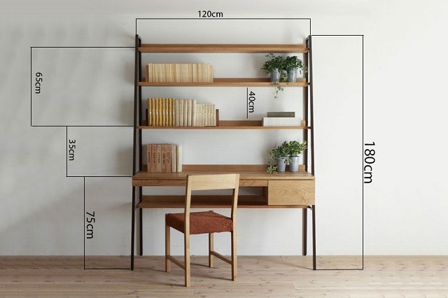 Cập Nhật Kích Thước Bàn Làm Việc Tiêu Chuẩn 2024 5 Bàn làm việc kết hợp kệ sách