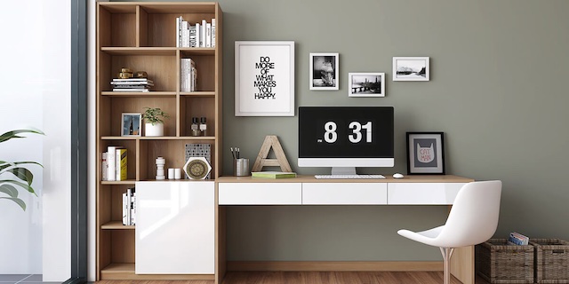 Cách Trang Trí Bàn Làm Việc Bằng Đồ Vật Đẹp, Ấn Tượng 3 Kệ sách trang trí bàn làm việc là món đồ không nên bỏ qua