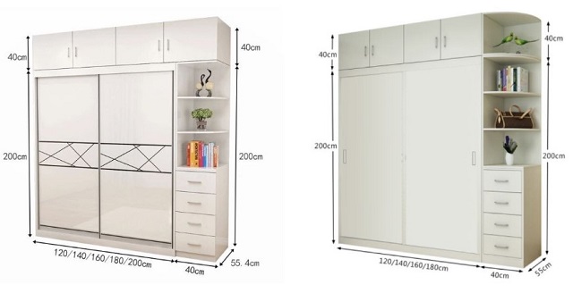 Các Kích Thước Tủ Quần Áo Tiêu Chuẩn Cần Biết 1 Kích thước tiêu chuẩn phổ biến của tủ quần áo