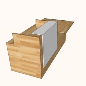Quầy lễ tân gỗ cao su 2m
