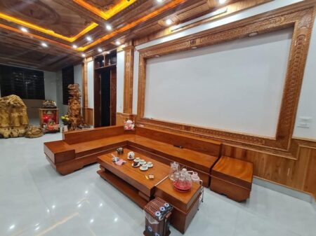Bộ Sofa Góc Đặt Phải Gỗ Đỏ – SGVP13