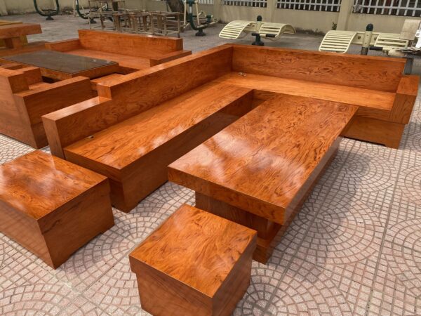 Sofa góc gỗ hương đá
