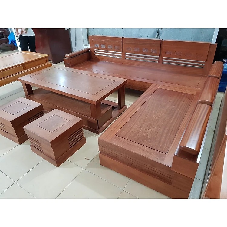 Sofa Góc Trái Gỗ Xoan Đào - SGVP16 4 Sofa góc gỗ xoan đào