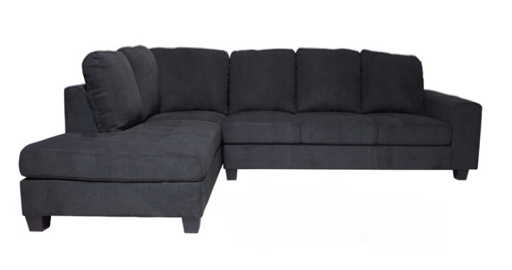 Sofa nỉ góc chữ L – SDVP11 4 Ghế sofa nỉ màu đen