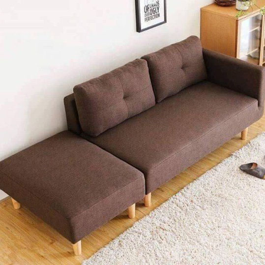 Sofa nỉ thô sợi gai – SNVP12 4 Sofa nỉ màu nâu