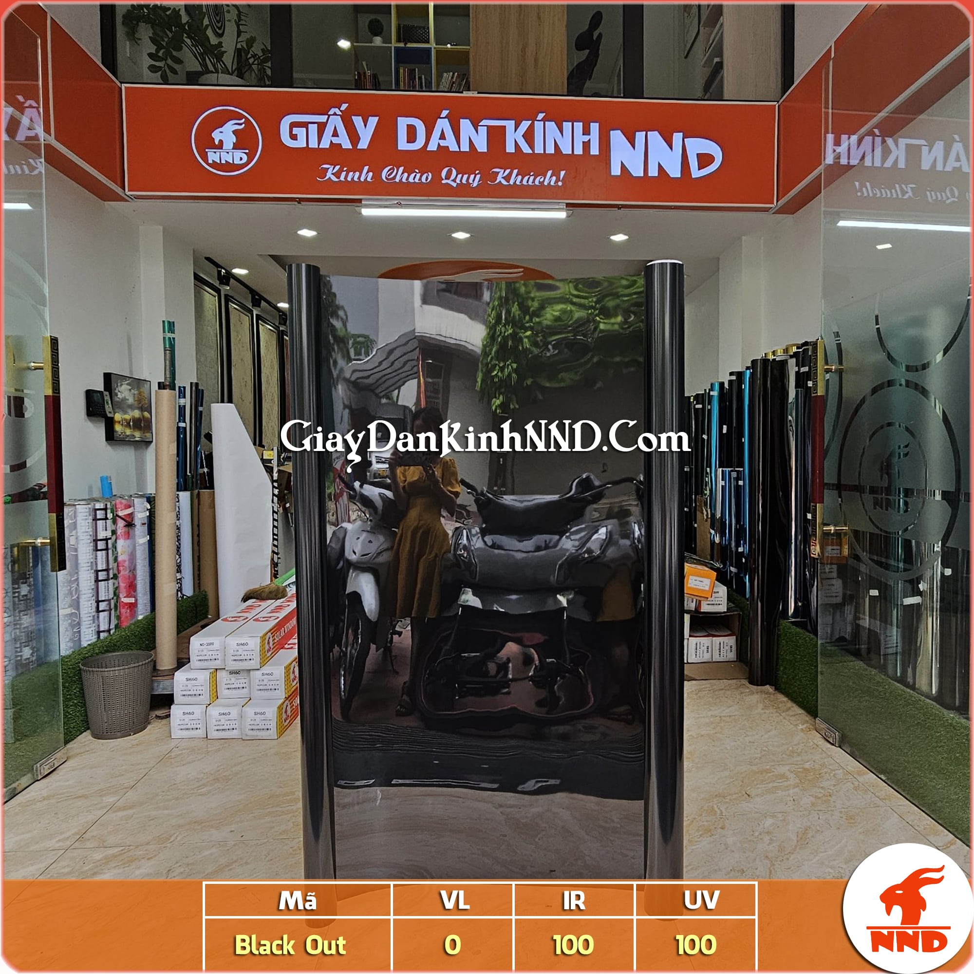 Ảnh thông số phim dán kính chắn sáng Black Out