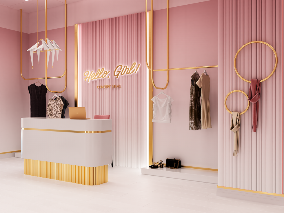 Quầy thu ngân shop quần áo mini nhỏ gọn