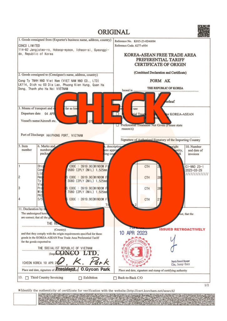 Cách xác định Phim Cách Nhiệt Hàn Quốc chính hãng bằng CO