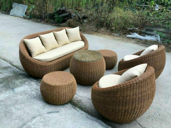 Bàn Ghế Cafe Đan Sợi Nhựa Nguyên Chất - BGCVP12 8 Bàn Ghế Cafe Đan Sợi Nhựa Nguyên Chất - BGCVP12