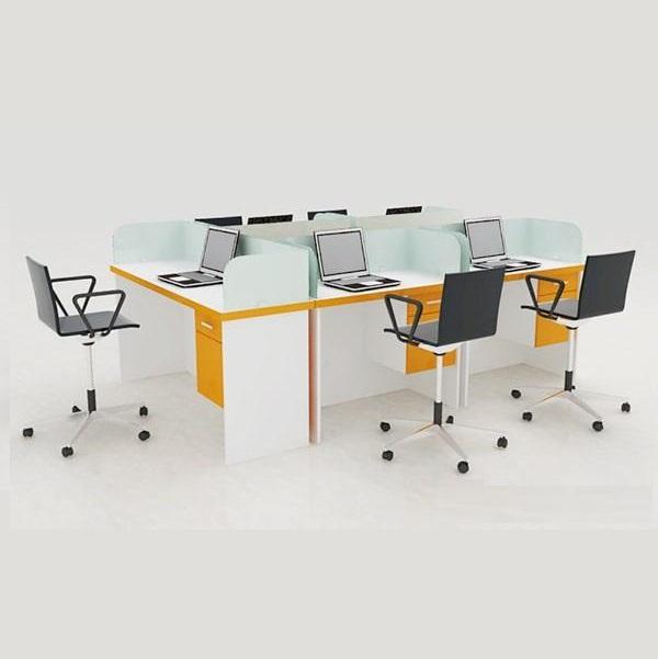 Bàn Làm Việc Nhóm 5 Người Vách Ngăn Kính - BLVVP56 4 Bàn Làm Việc Nhóm 5 Người Vách Ngăn Kính - BLVVP56