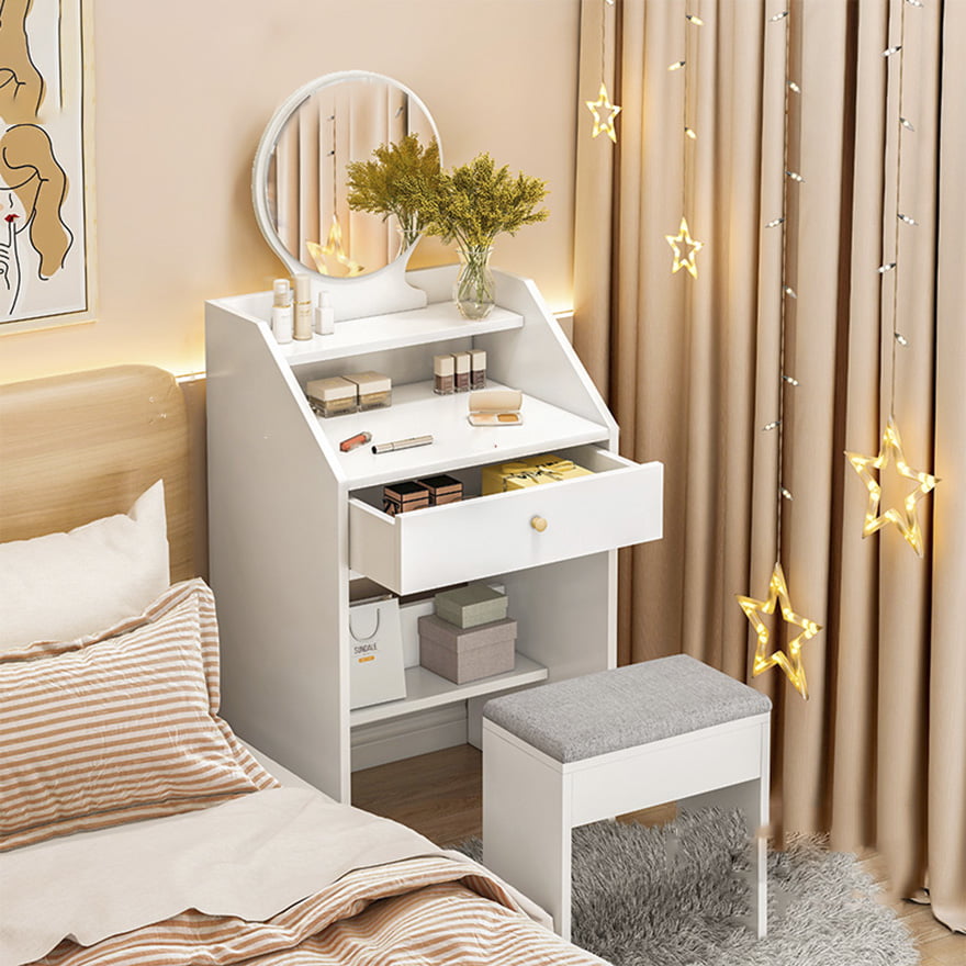 Bàn Phấn Trang Điểm Nhỏ Gọn Gương Tròn - BTDVP34 14 Bàn Phấn Trang Điểm Nhỏ Gọn Gương Tròn - BTDVP34