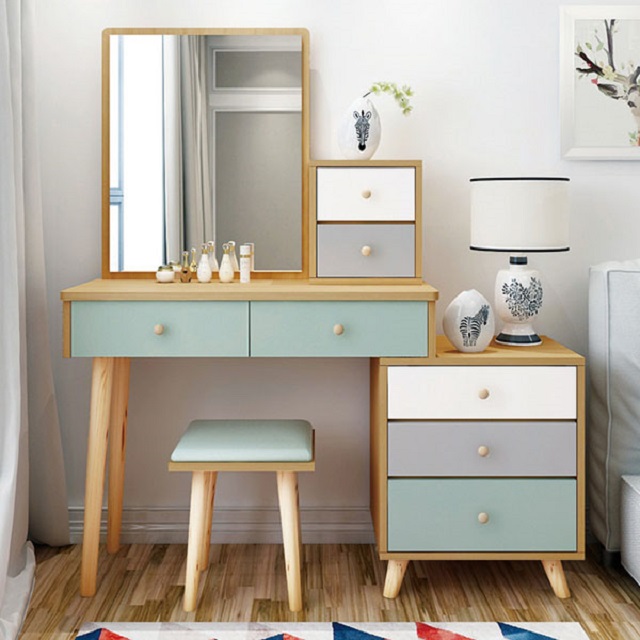 Chất liệu gỗ được dùng nhiều để chế tác bàn trang điểm