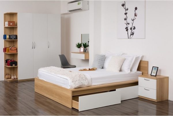 Giường Ngủ Đôi Gỗ MDF Có Hộc Kéo - GNVP27 8 Giường Ngủ Đôi Gỗ MDF Có Hộc Kéo - GNVP27
