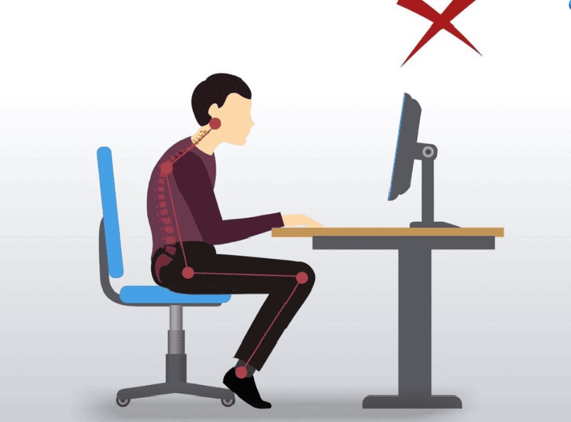 Điều Chỉnh Tư Thế Ngồi Làm Việc Đúng Cho Dân Văn Phòng 9 Không nên ngồi gù lưng và sụp phần vai xuống