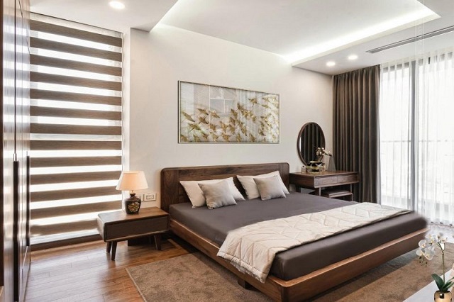 Mẫu giường ngủ đơn giản sản xuất bằng chất liệu gỗ